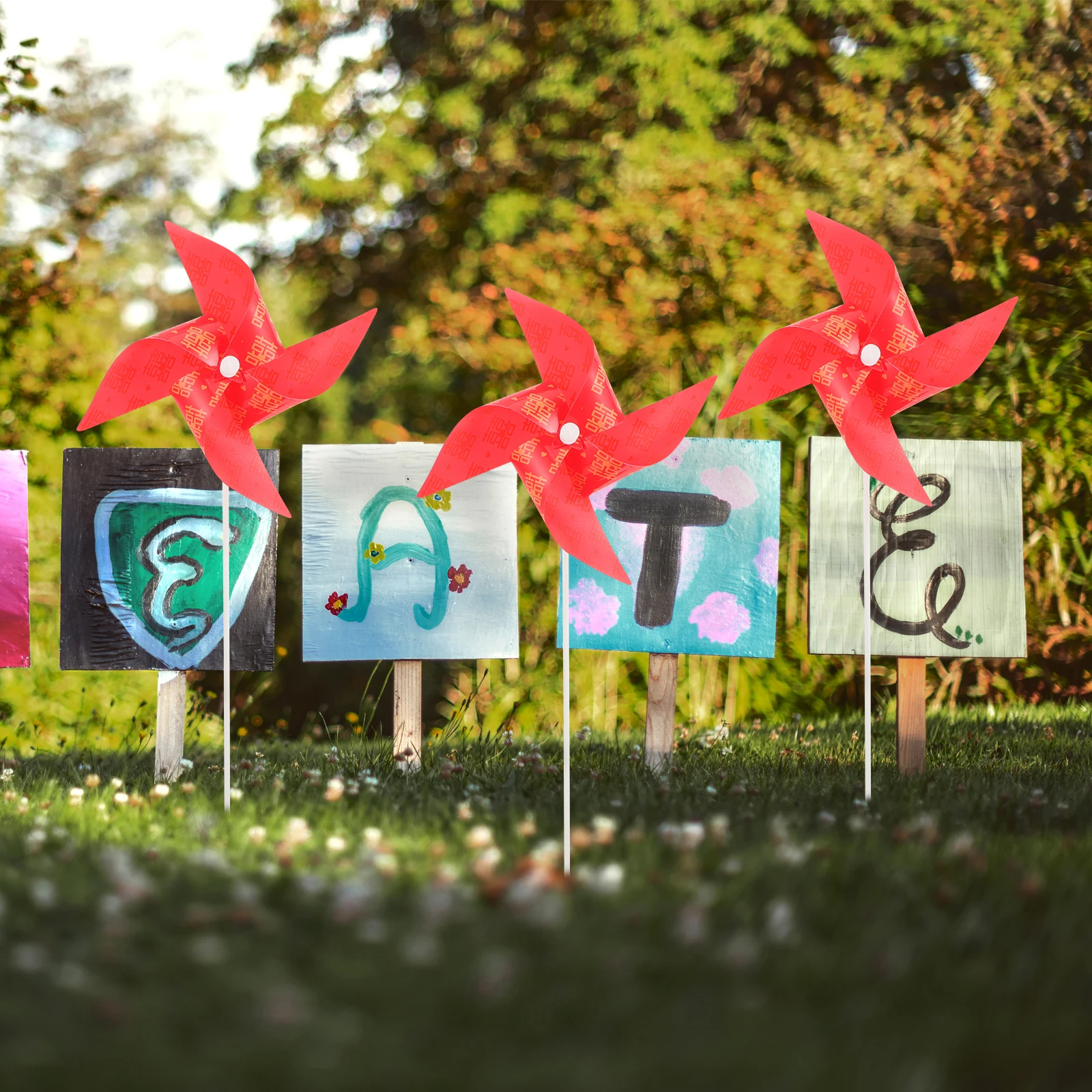 

10 Pcs Windmill String Wedding Decor Plastic Outdoor Decorational Pinwheels