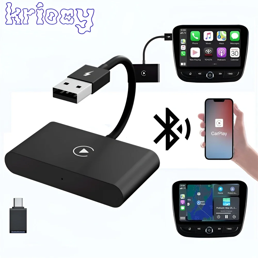 

Wireless CarPlay Car Adapter Dongle for Factory Wired CarPlay Cars Converts Wired To Wireless Fit for Cars From 2015 IPhone