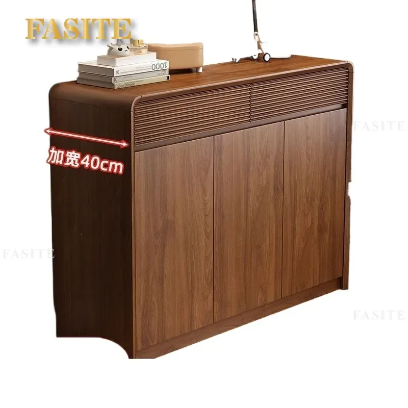 For Solid Wood Shoe Cabinet Large Capacity Entryway Storage Rack Wall Mounted Locker Household Furniture Chinese Style