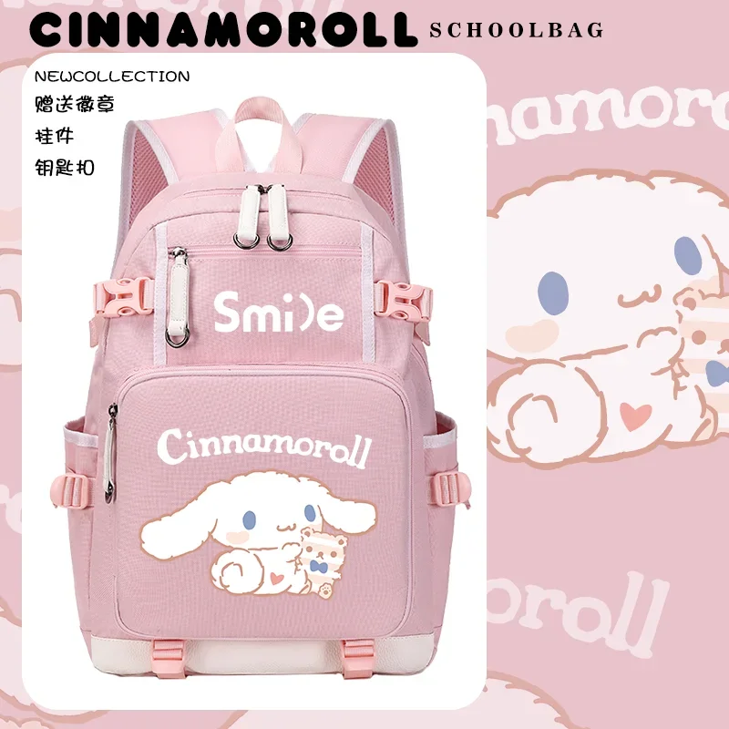 Imagem -05 - Sanrio Cinnamoroll Babycinnamoroll Mochila de Grande Capacidade Mochila Leve para Menina Estudante do Ensino Médio