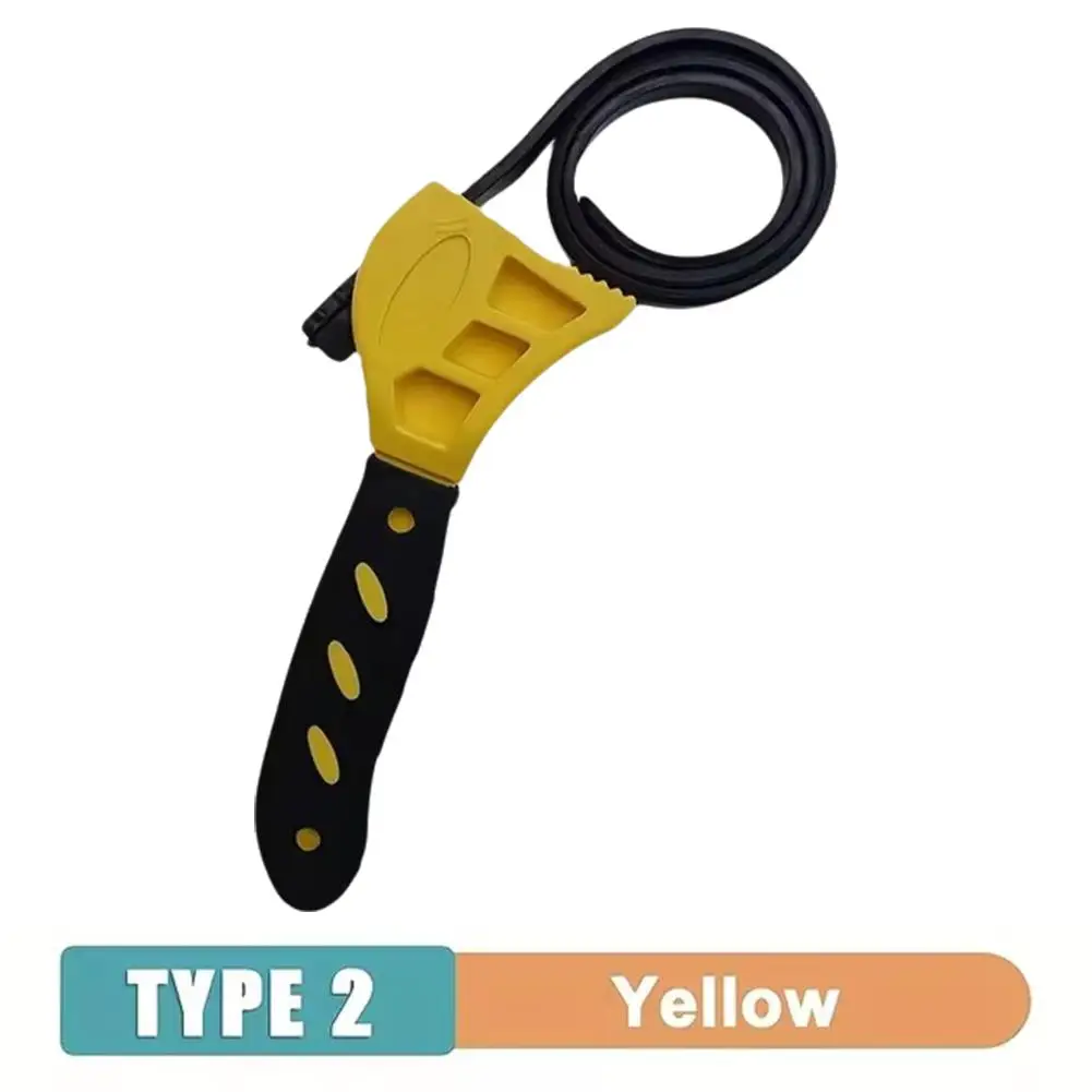 Multifunctional 6inch Belt Wrench Oil Filter Puller Chain Disassembly Wrench Opener Tool Strap Spanner Strap Adjustable U6L9