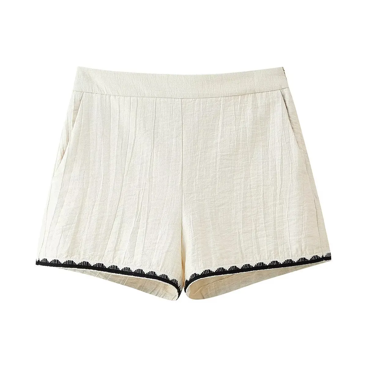 المطرزة جولة الرقبة سترة دون أكمام سترة أعلى منتصف الخصر السراويل قطعتين مجموعة الصيف الوافدين الجدد المرأة الزي الملابس