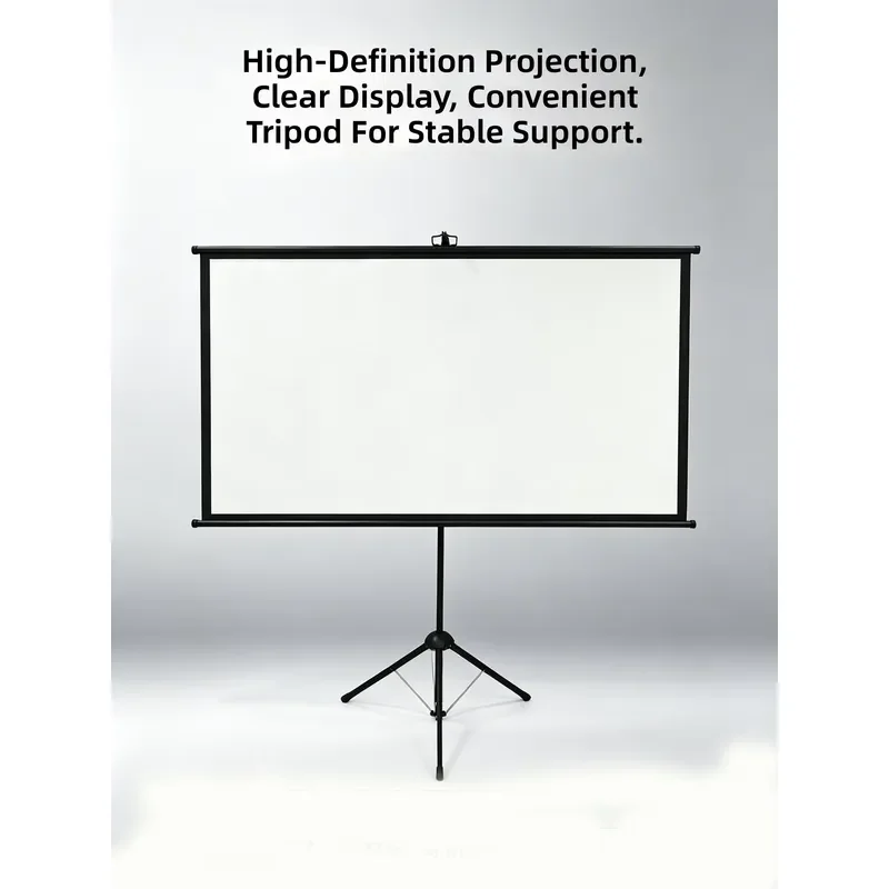 Portable Foldable Projector Screen 16:9 Matte White Tripod Stand for Home Theater Office Meeting Outdoor Movie Night Display