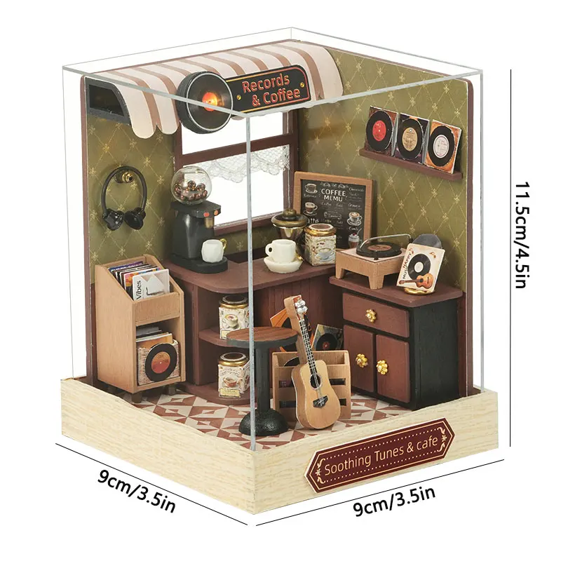 DIY Mini 3D Puzzles Holz Puppenhaus mit Möbel Licht Kits Puppenhaus Casa Miniatur Zubehör handgemachte Holzspielzeug Geschenke – Detail 31