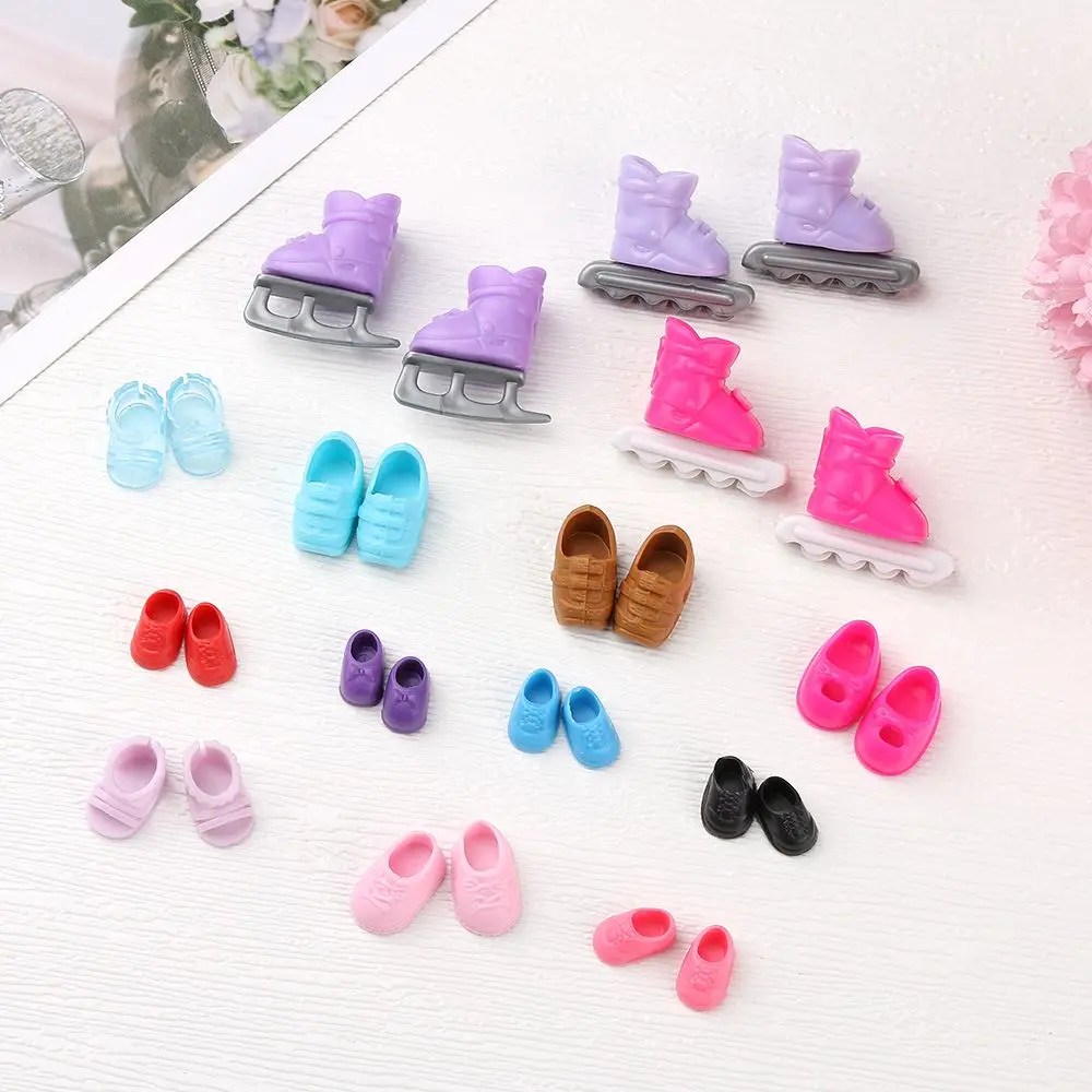 1Pairs PVC Transparent Blue High Heels Fashion Sandals For 8~16cm Dolls Stand Cute Doll Shoes Boots DIY Toys Doll Accessories