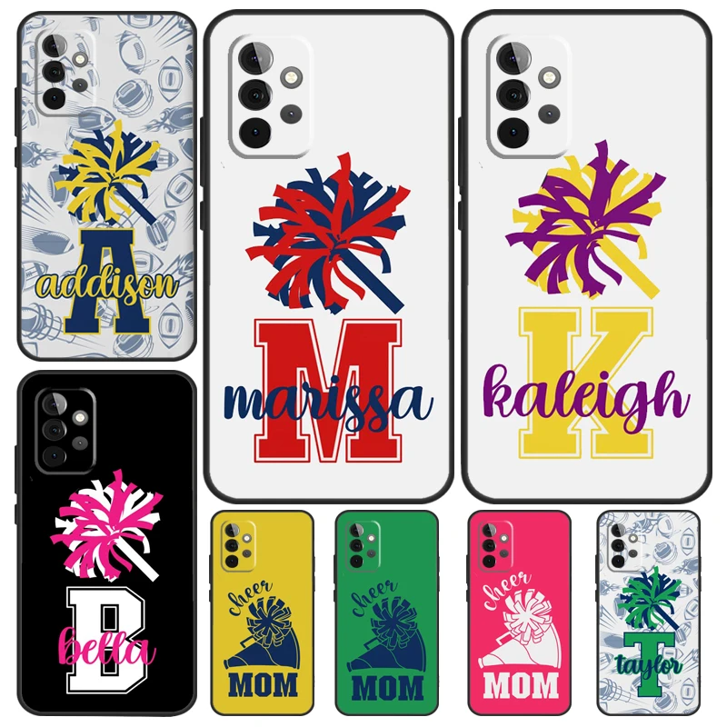 Personalised Football Cheer Moms Name Case For Samsung Galaxy A52 A42 A32 A22 A12 A51 A71 A14 A24 A34 A54 A13 A23 A33 A53 Coque