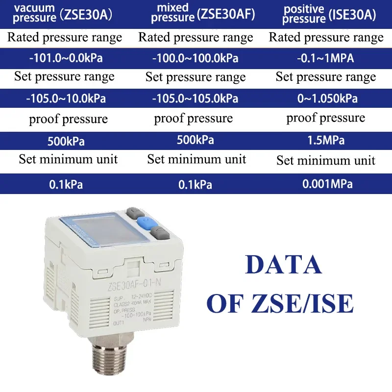 HLH ZSE30AF-01-B-L ZSE30AF-01-P-L Pneumatic Pressure Switch ISE30A-01-C-LVacuum Negative Pressure Gauge ZSE30A-01-N-L ISE30A-01-