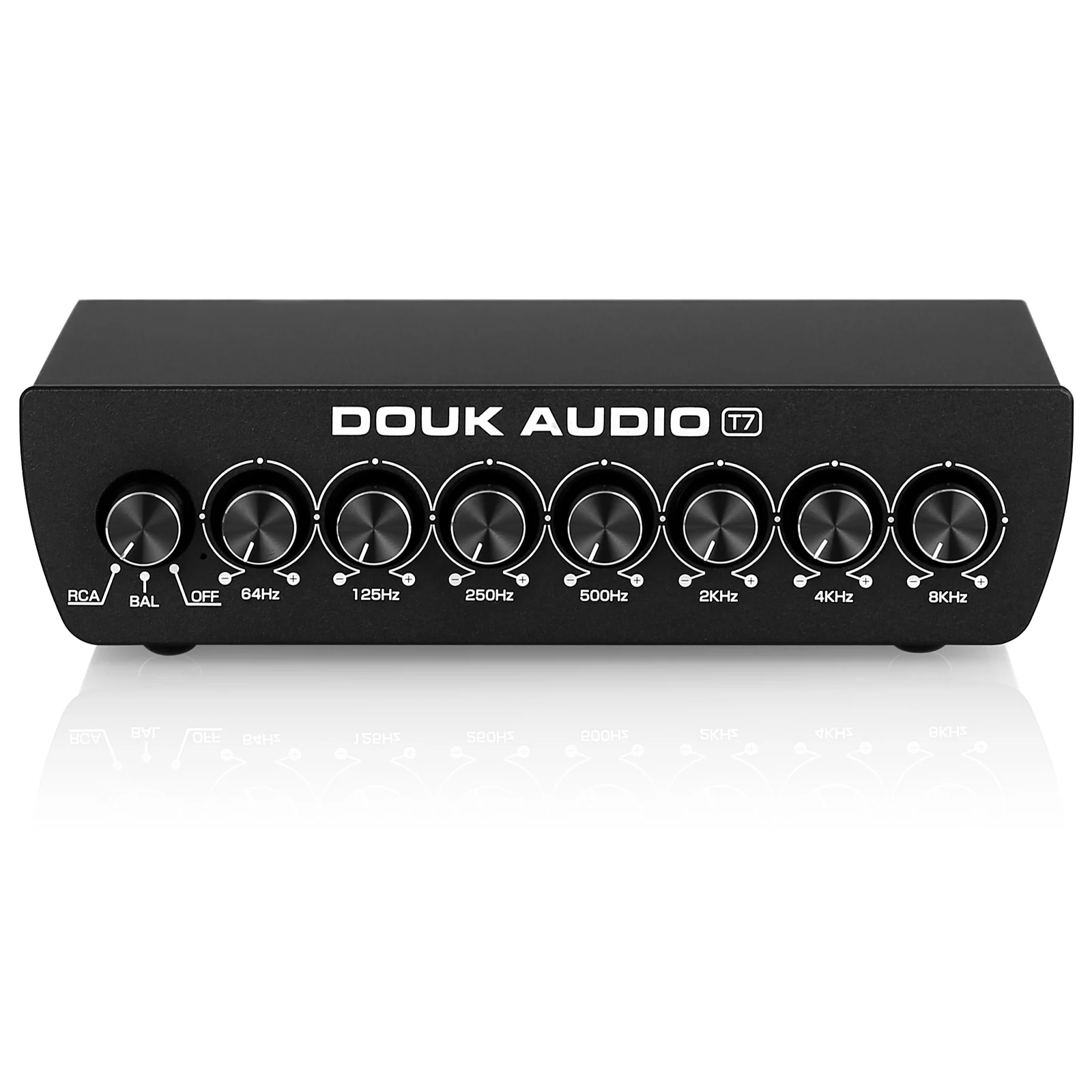 Douk Audio T7 7-Band Equalizer Preamp with Balanced XLR RCA Connection Professional Audio Preamplifier for Home Studio