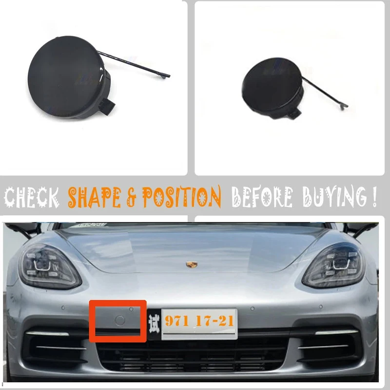 

For 17-21 Porsche Panamera 971 Basic GTS Turbo Sport S 4S 2.9L 3.0L 4.0L Front Tow Eye Cap Cover 971807155 Car trailer cover