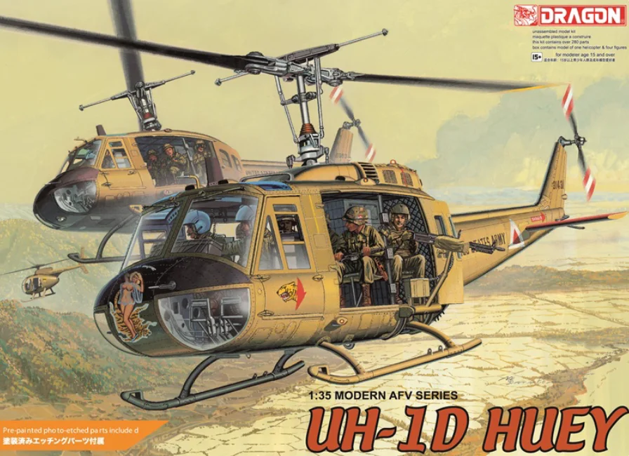 

3538 1/35 Scale Bell UH-1D Huey Model Kit Assemble Dragon