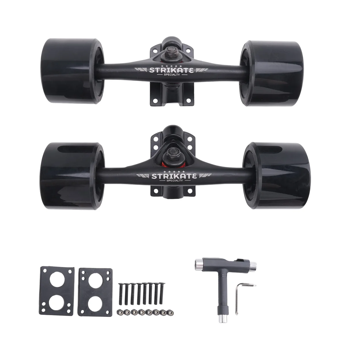 STRIKATE 2 Pcs 7 Inch Skateboard Bracket Kate Truck Longboard Truck Aluminum Alloy with 70X51mm Big Wheels