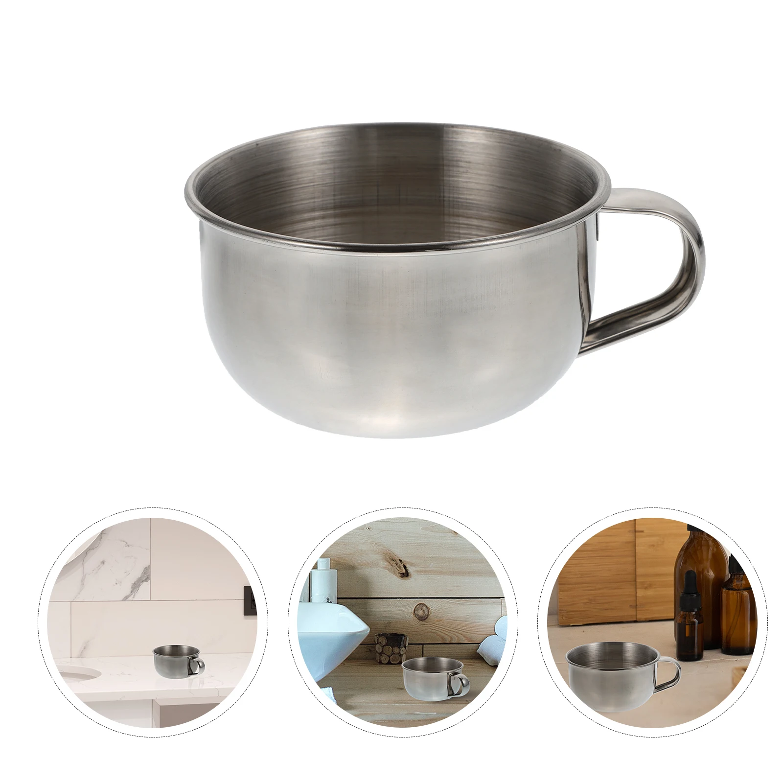 

Stainless Steel Shaving Bowl Mens Cream Bubbling Vessel Durable Non Rust Stable H Design Practical Foam Container
