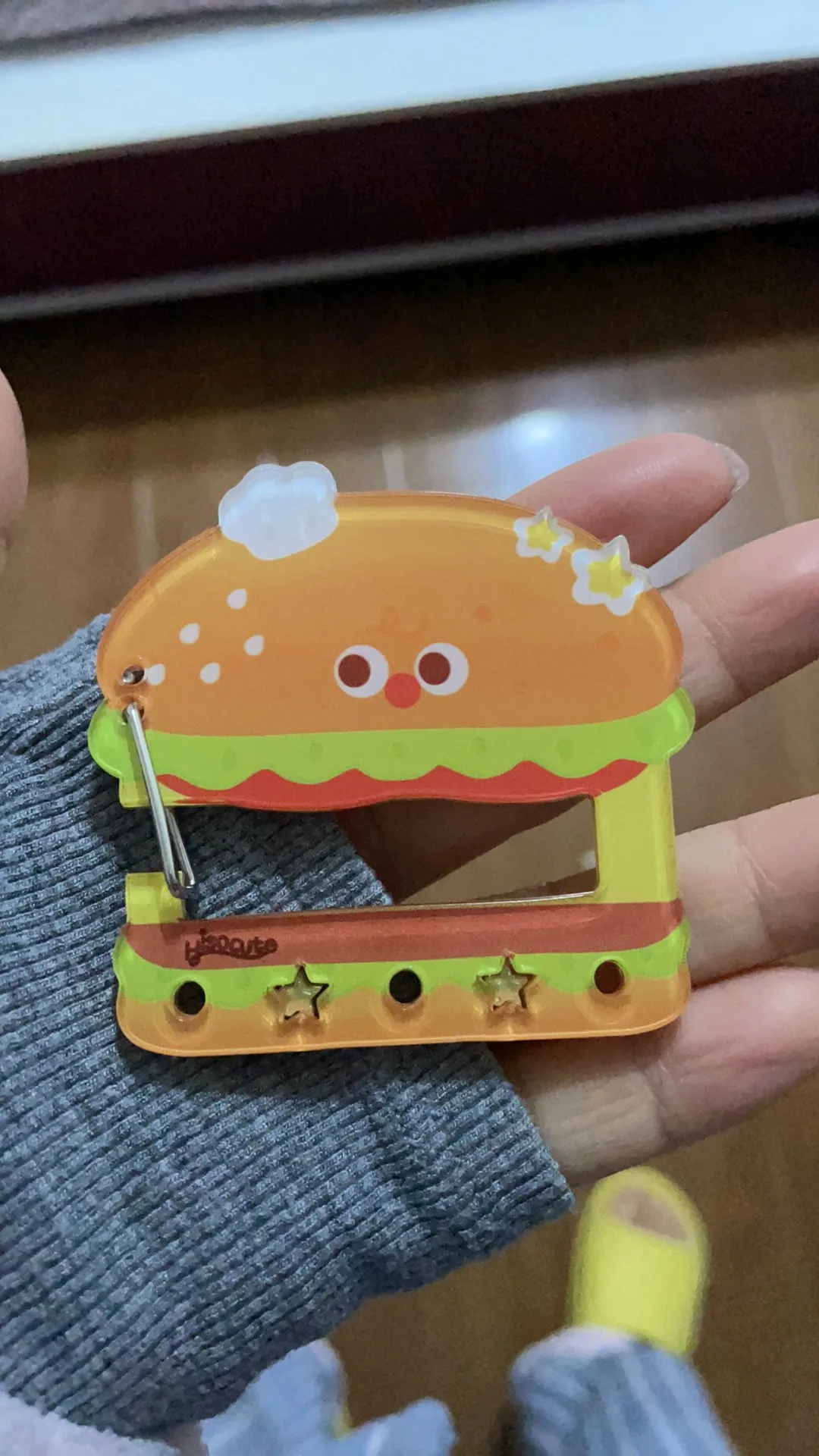 

Creative Cartoon Hamburger Fries Acrylic Carabiner, Student Backpack Pendant, Sweet Girl Bag Hanging Buckle
