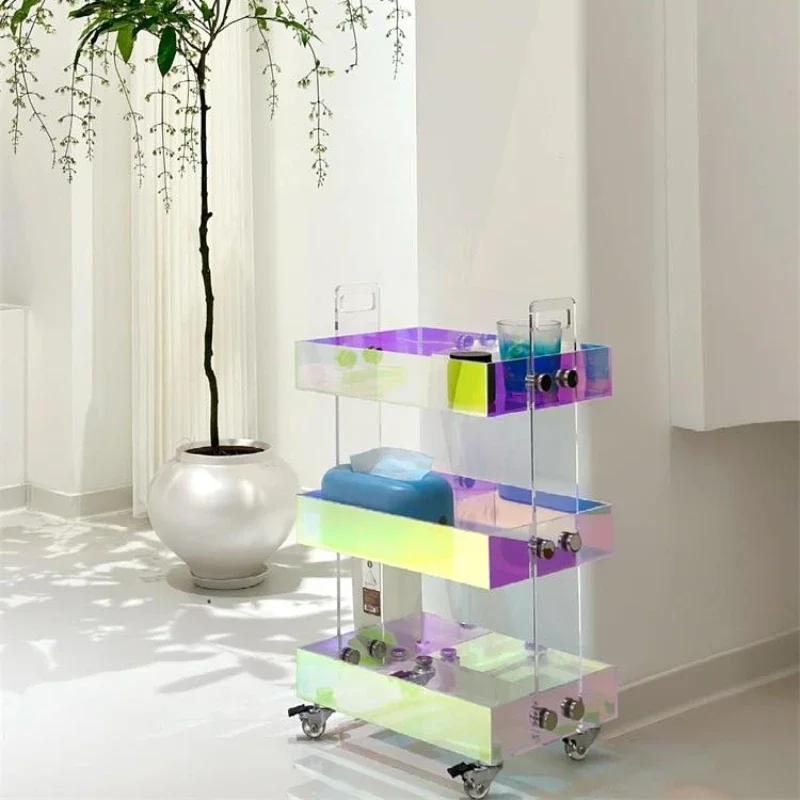 trolley removable cosmetics snacks storage shelves Internet celebrities bedroom bedside table