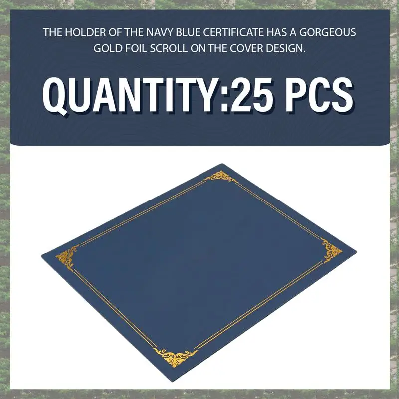 أفضل ما في 2025-25 قطعة من حاملي الشهادات، أغطية شهادات حاملي الدبلوم مع ورق حدود من رقائق الذهب لحجم الرسالة 8.5X11 I #2