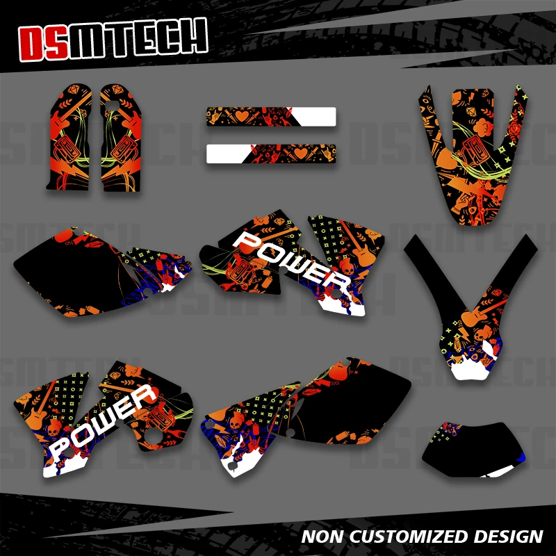 DSMTECH GRAPHICS WITH MATCHING BACKGROUNDS Sticker For KTM 2001 2002 SX SXF EXC