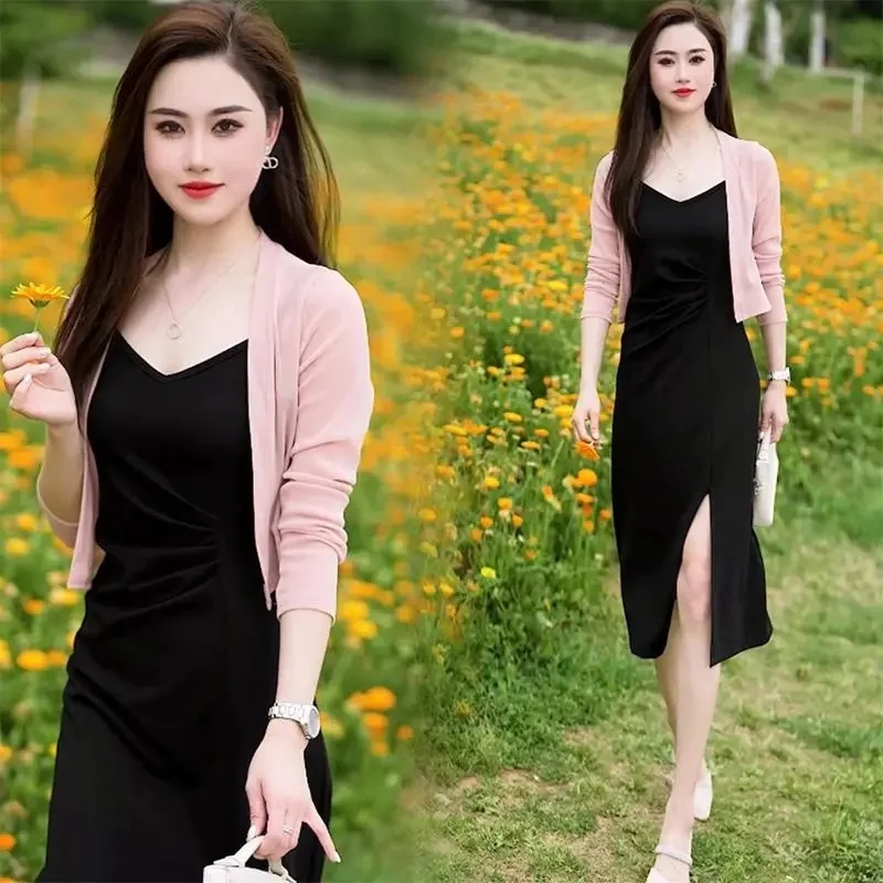 Nuovo 2025 Cappotto con scialle da donna Moda estiva Chiffon di seta ghiacciata Protezione solare Giacca corta dimagrante Top Cardigan Capispalla