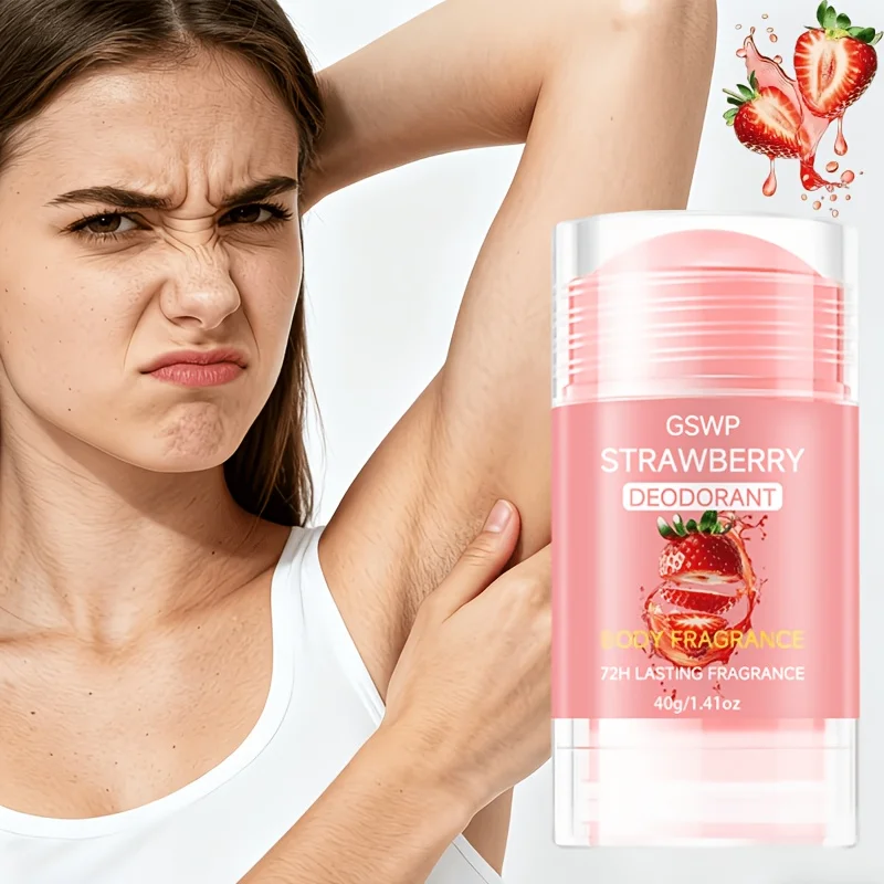 

GSWP Strawberry Deodorant, Ideal for the NeckEliminates odors from the underarms, behind the ears, and all over the body.40g/80g