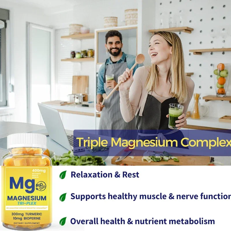 400 mg Magnesium Jumei Relieves Muscle Spasm, Relaxes Tension and Calcium Maintains Healthy Bones Dietary Supplement.