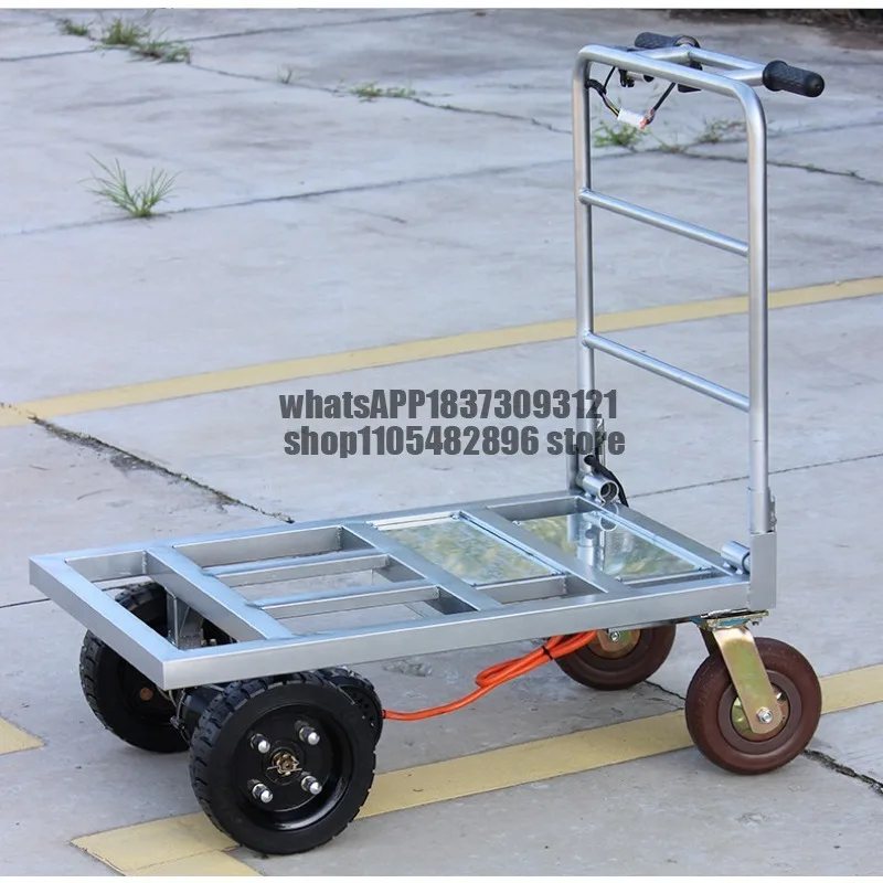 Pull the tile trolley, flat trolley, foldable trolley into the elevator