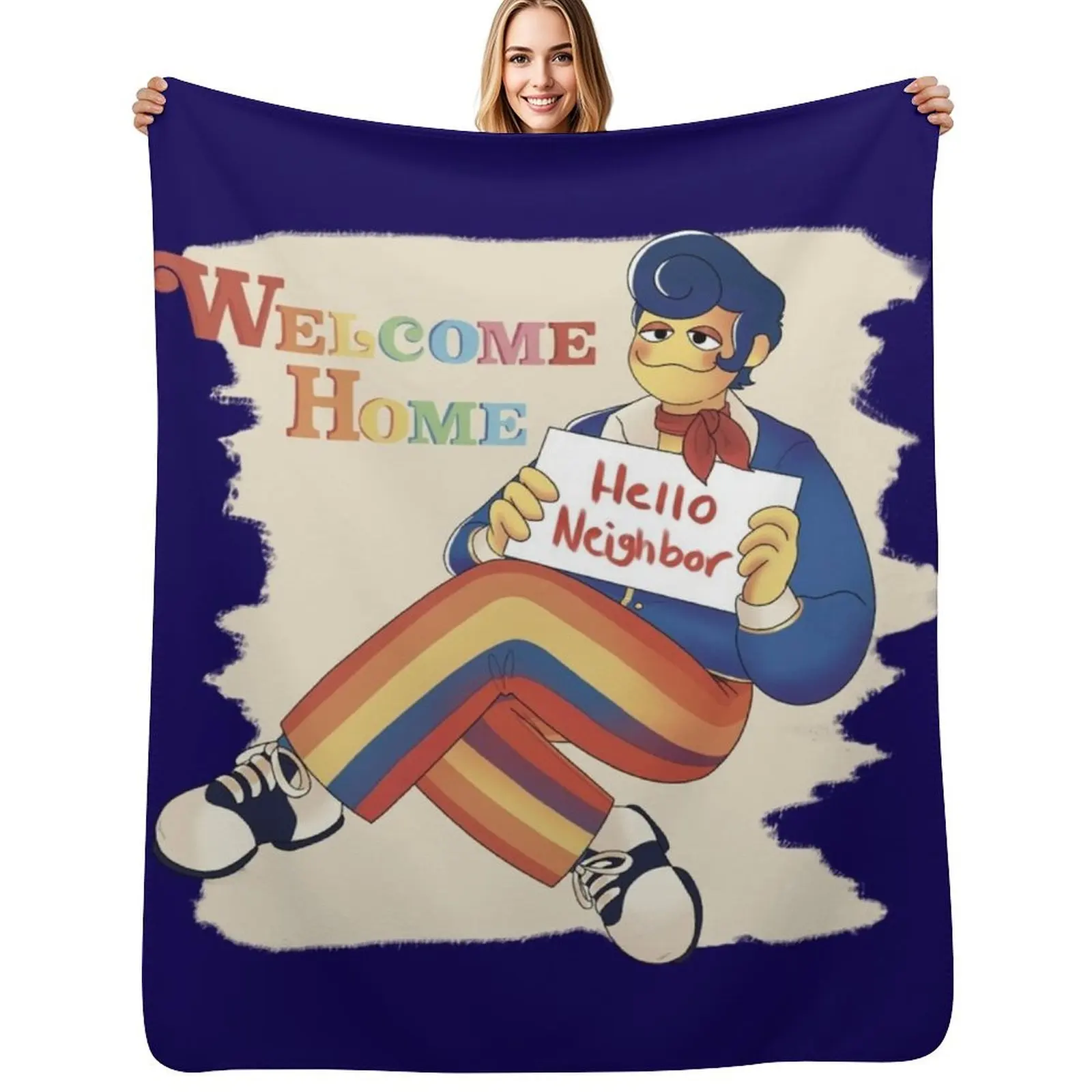 

Welcome Home Wally Darling Art Throw Blanket Travel Size Cozy Blanket for Plane Train