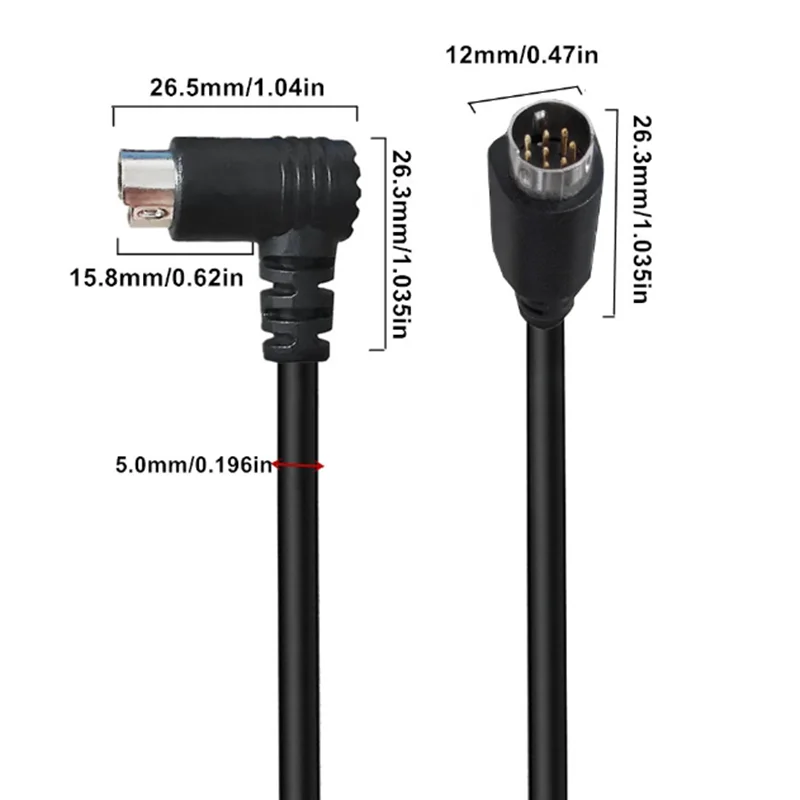 50-300cm Mini Din 8 Pin Male to Female Male to Male Extension Cable Mini Din 8 Core Audio/Video Extension Cable