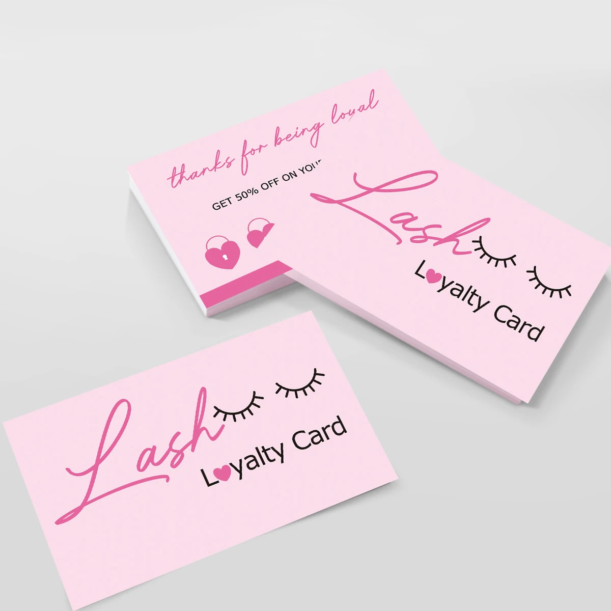 50Pcs/lot Marble Eyelash Aftercare Card Lash Business Card Lash Extension Loyalty Card Wholesale