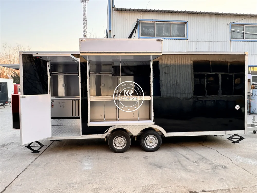 Concession Food Carts  Deep Fryer Mobile Coffee Trailer Pizza Hot Dog Customized Food Truck With Full Kitchen