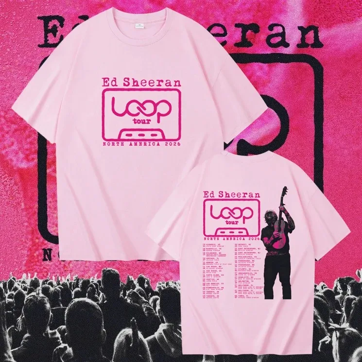 2026 Ed Sheeran Loop World Tour Merch T-shirt Men Women Oversized O-Neck Short Sleeve Streetwear Hip Hop Fans Gift Male Clothing