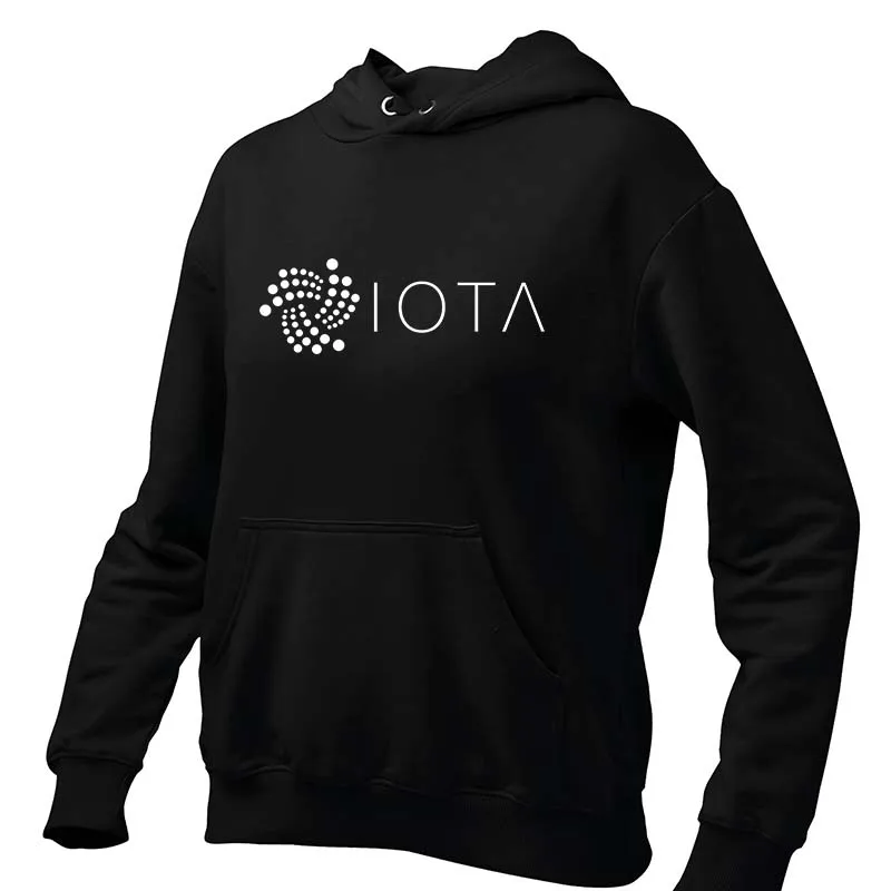 IOTA MIOTA Crypto Coin Winter Hoodie Cryptocurrency Logo Classic Men's Long Sleeved Fleece Pullover For Traders Investors