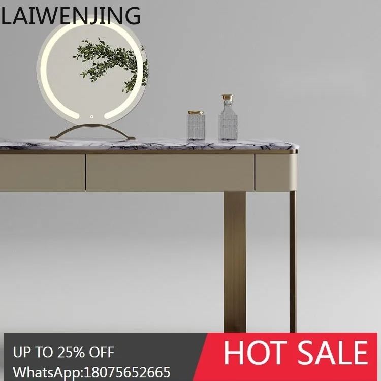 HLZ Italian Style Light Luxury Marble New Marble Makeup Table Two-in-One Advanced Dressing Table