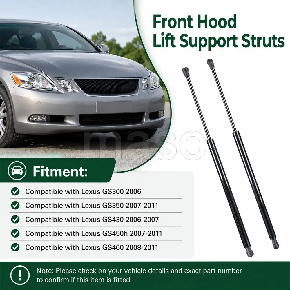 For Lexus GS300 GS350 GS430 GS450h GS460 Front Hood Lift Support Struts 53450-0W071 534500W071 53440-0W091 534400W091
