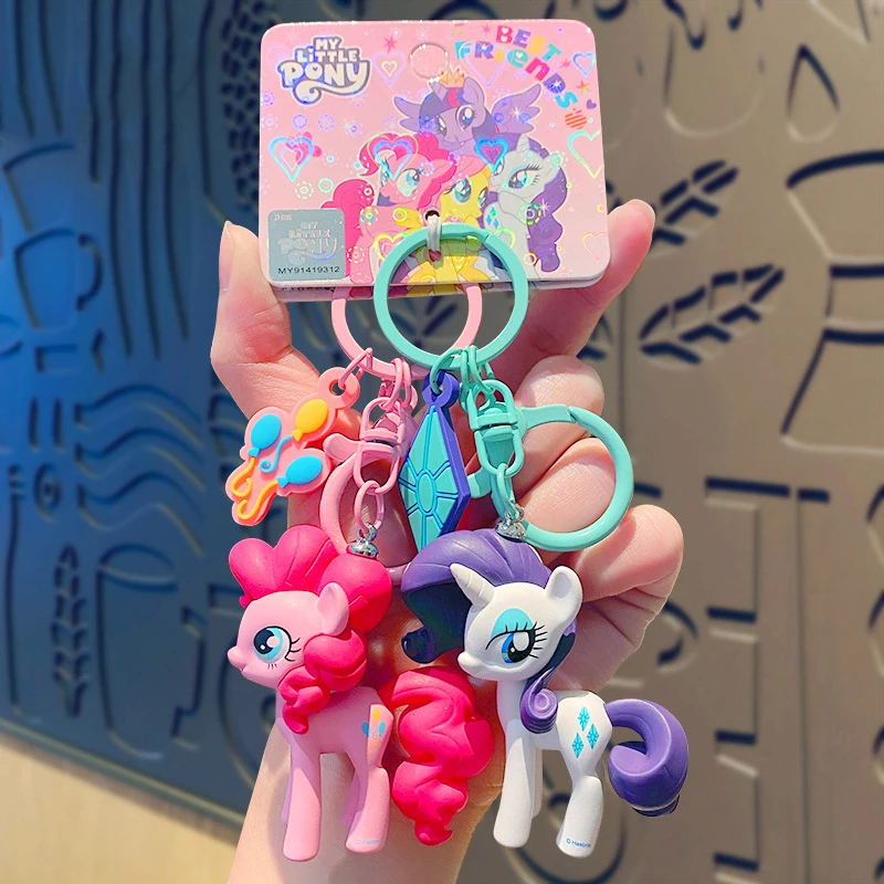 Anime My Little Pony Keychain Car Pendant Cute Cartoon Doll School Bag Pendant Kawaii Anime Accessories Christmas Gift Toy