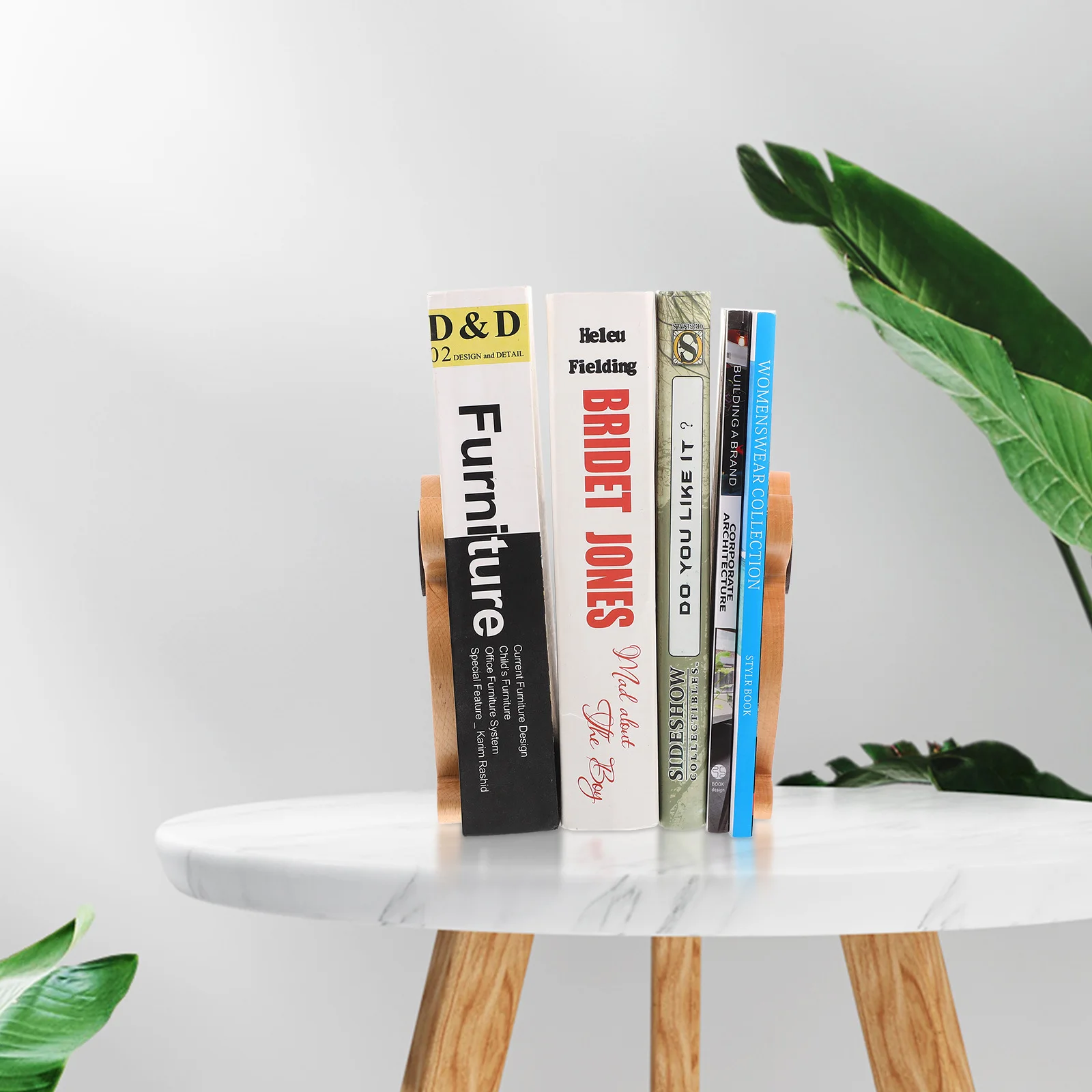 

2Pcs Modern Wooden Bookends Simple Book Ends Desktop Document Stand Home Office Decor Office Bookend