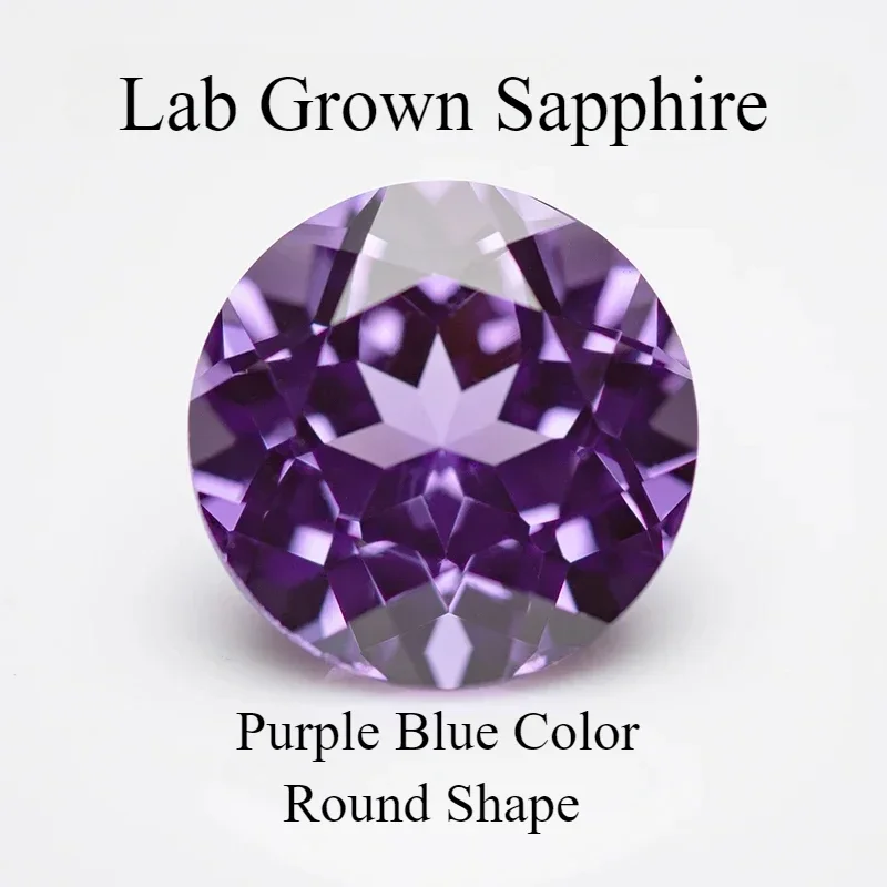 Lab Grown Sapphire Purple Blue Color Round Shape Charm Beads for Diy Jewelry Making Pendant Materials Selectable AGL Certificate