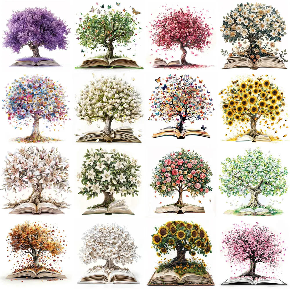 20pcs Tree of Life Flower Book Stickers Pack Varied for Kids Crafts Scrapbooking Luggage Laptop Car Aesthetic Decoration Decals