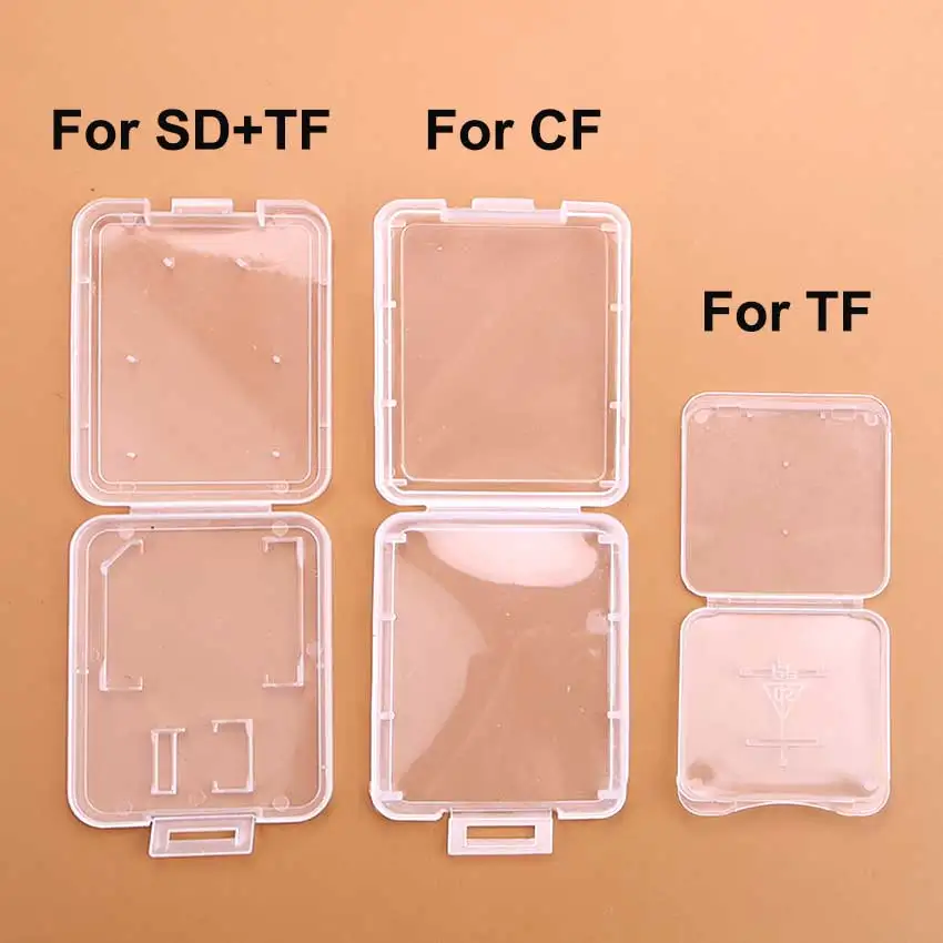 5~20pcs Clear Memory Card Case Stick SD TF CF Card Storage Box Protection Holder Transparent Cover Plastic Phone TF Card Box view 2