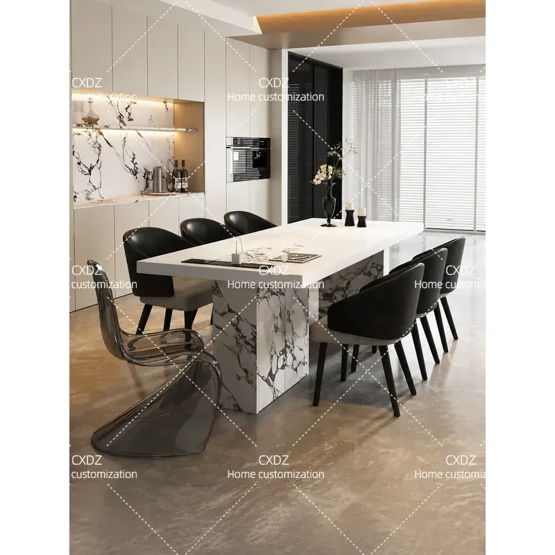 Rectangle Slate Dining Table Household Premium Minimalist Multifunctional High-end Dining Table
