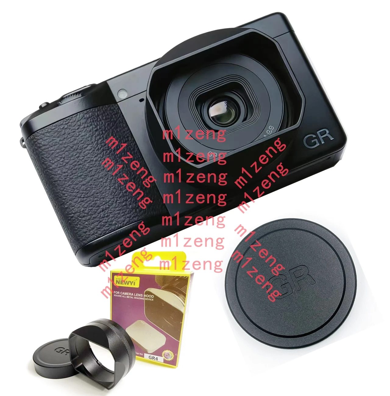 metal Square Lens hood+Cap/Cover protector black Screw-in for RICOH GR4 GRIV GR IV HDF Monochrome Digital camera Lenses