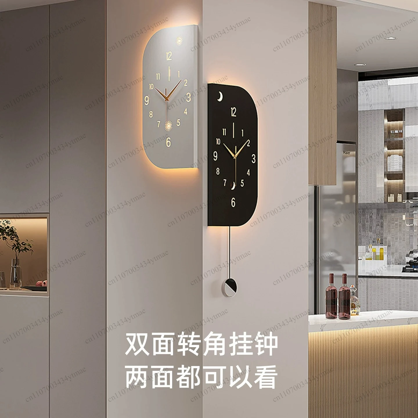 Double Sided Corner Wall Clock Modern Minimalist Creative Clocks Living Room Indoor Home Art Decoration New Arrival