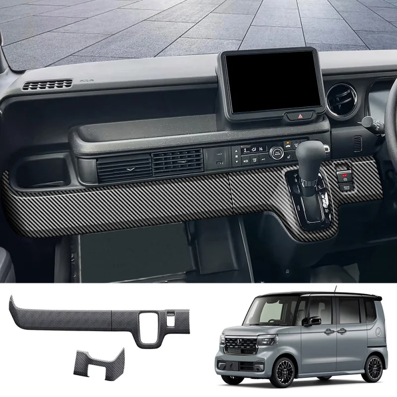 

RHD For Honda N-box JF5 JF6 2023 2024 ABS black Center console decorative strip gear shift water cup panle frame accessories