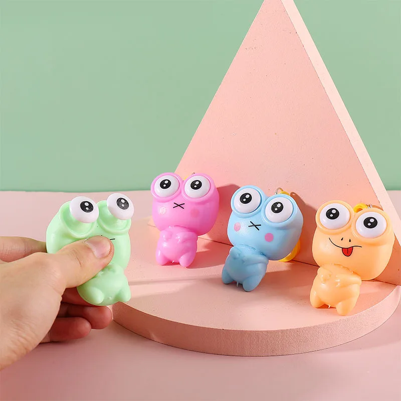 Juguete antiestrés llavero de rana juguete para apretar Fidget juguetes Squishy truco bromas para niños adultos regalo nuevo estilo caliente J194