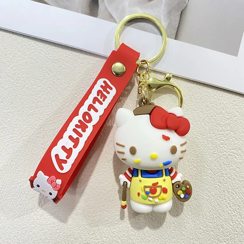 Kawaii Sanrio Hello Kitty porte-clés Anime dessin animé cannelle voiture porte-clés poupées pendentif sac à dos ornements cadeaux pour amis