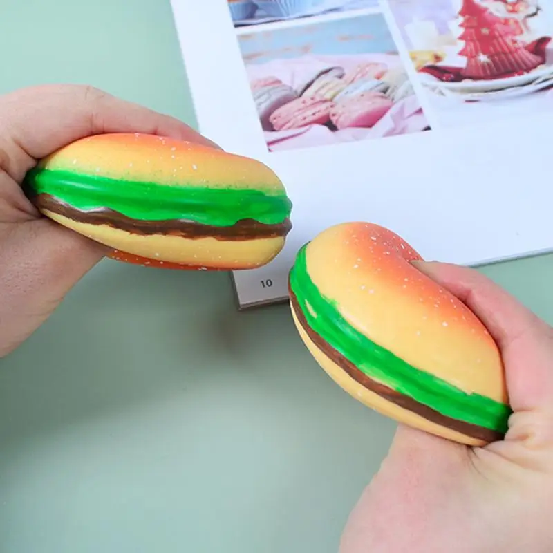 Stretchy Hamburger Toy para crianças e adultos, forma alimentar, relaxamento, portátil, realista, relaxamento, viagem