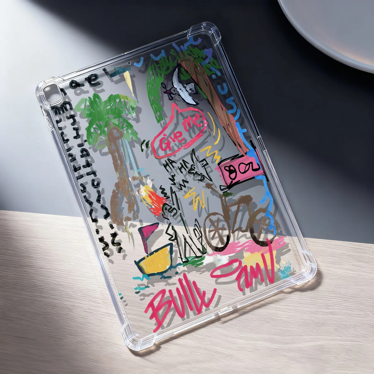 Crystal Clear Tablet Case for Samsung Galaxy Tab S9 S10 FE A9 A11 S7 S8 Plus Cover Street Graffiti Island artistic aesthetic