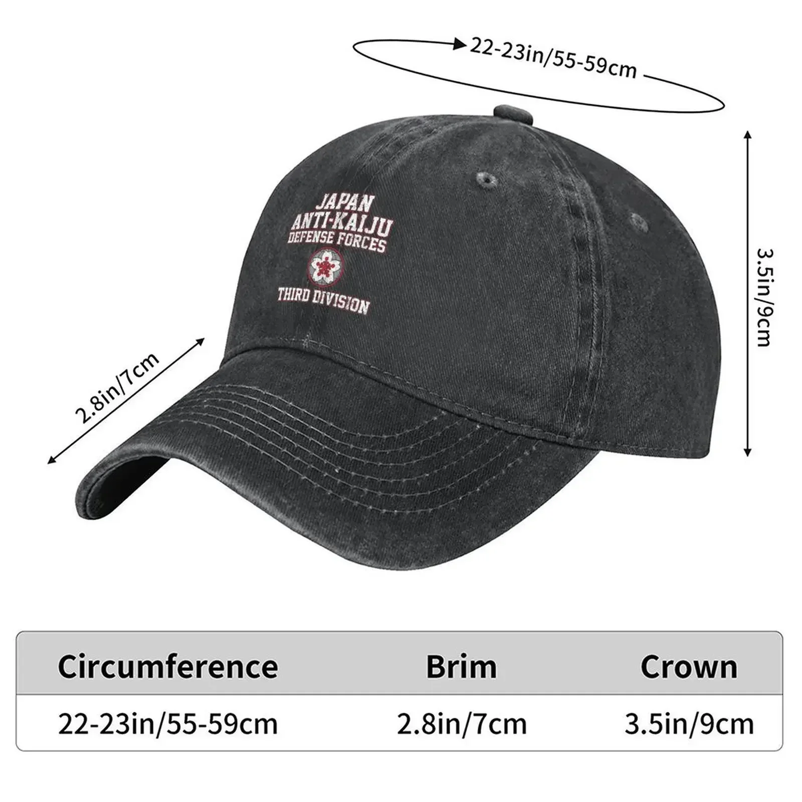 New Japan Anti-Kaiju Defense Forces Third Division Baseball Cap Fishing Cap Luxury Hat Custom Cap Hiking Hat Woman Hats Men's