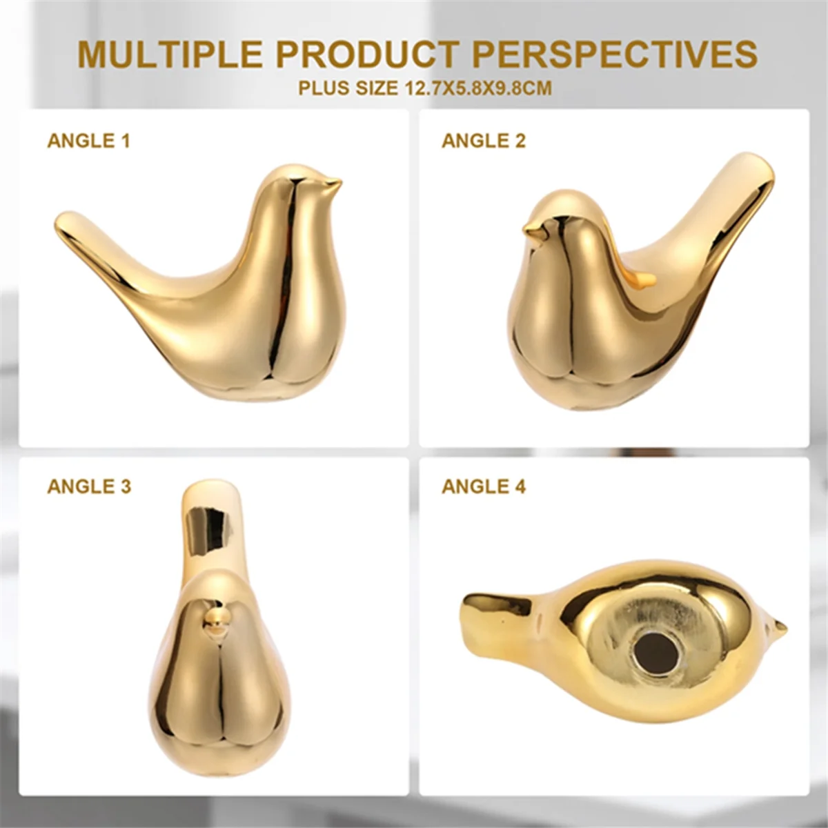 НОВЫЕ 2 шт. фигурки дома, современные керамические статуи птиц, золотая керамическая скульптура животных, украшение дома, поделки