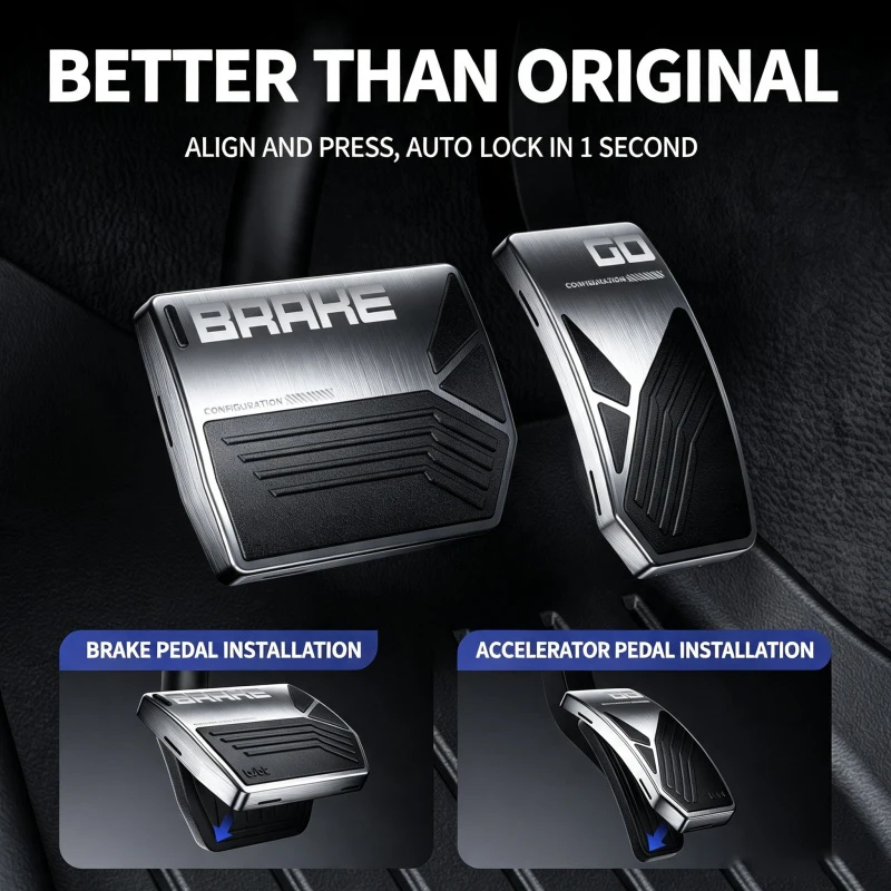 For Tesla Model Y/3/YL 2019-2026 Aluminum Alloy Accelerator Brake Foot Pedal Non-slip Interior Accessories