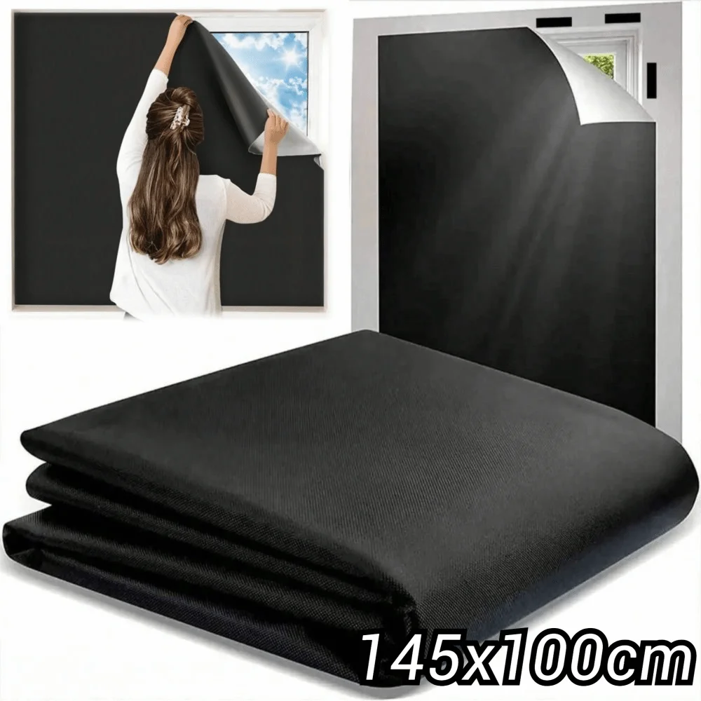 New Portable Blackout Window Cover Waterproof Self Adhesive Privacy Curtain Reusable Window Privacy Film Living Room