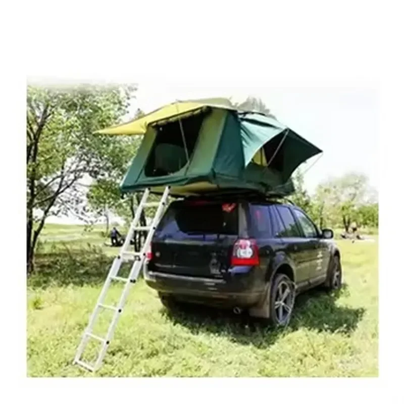 Camping Car Soft Rooftop Tent 2 Men Roof Top Tent Soft Shell Oxford Fabric Four-Season Waterproof Telescopic Ladder